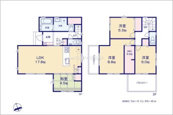 4LDK＋ウォークインクローゼット＋シューズクローク＋パントリー※図面と現況に相違ある場合には現況優先とします。