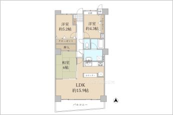 3LDK※図面と現況に相違ある場合には現況優先とします。