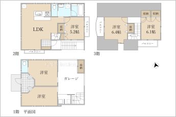 5LDK※図面と現況に相違ある場合には現況優先とします。