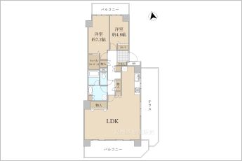 2LDK※図面と現況に相違ある場合には現況優先とします。
