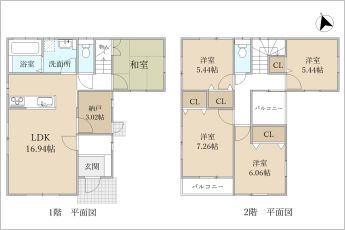 建物間取り