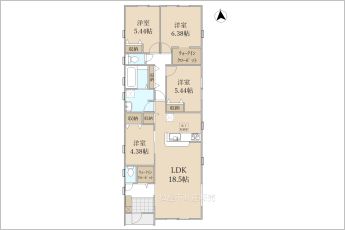 4LDK※図面と現況に相違ある場合には現況優先とします。