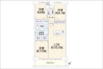 3LDK※図面と現況に相違ある場合には現況優先とします。