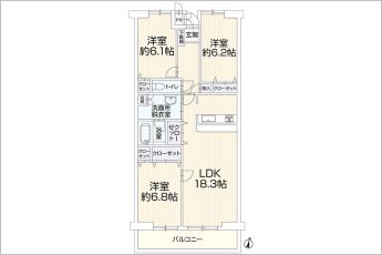 3LDK※図面と現況に相違ある場合には現況優先とします。