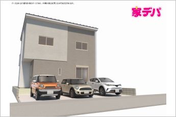 【2号棟】完成予想図です！・長期優良住宅・整形地・オール電化・3LDK・LDK20.2帖・全居室WICもしくはCL付・シューズクローク・パントリー・吹抜けLDK・食器洗浄乾燥機