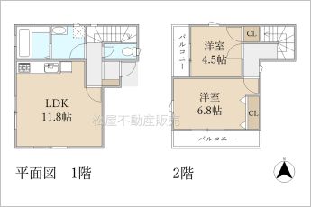 2LDK※図面と現況に相違がある場合は現況優先とします