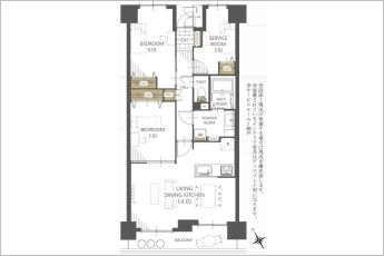 2SLDK※図面と現況に相違ある場合には現況優先とします。