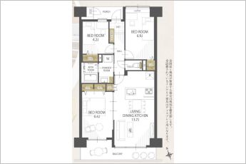 3LDK※図面と現況に相違ある場合には現況優先とします。