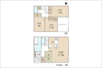 3LDK+タタミコーナー（3帖）※図面と現況に相違ある場合には現況優先とします。