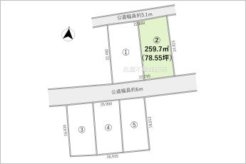 2号地※図面と現況に相違ある場合には現況優先とします。