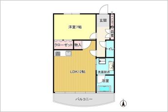 1LDK※図面と現況に相違ある場合には現況優先とします。