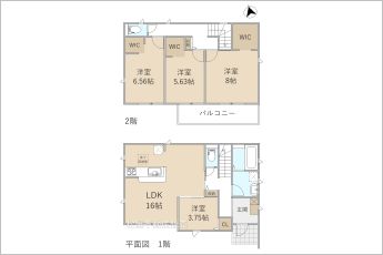 4LDK※図面と現況に相違ある場合には現況優先とします。