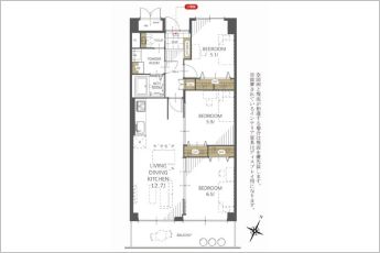 3LDK※図面と現況に相違ある場合には現況優先とします。