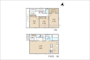 3LDK+ユーティリティルー+※図面と現況に相違ある場合には現況優先とします。