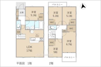 5LDK※図面と現況に相違ある場合には現況優先とします。