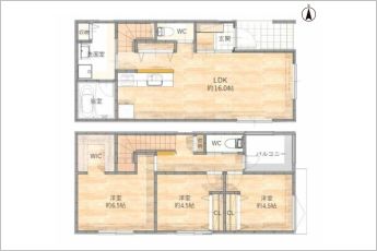 3LDK※図面と現況に相違ある場合には現況優先とします。
