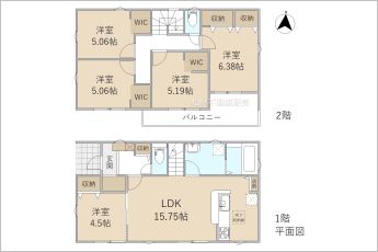 5LDK※図面と現況に相違ある場合には現況優先とします。