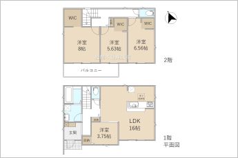 4LDK※図面と現況に相違ある場合には現況優先とします。