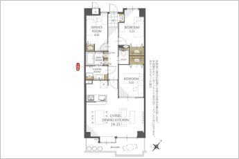 2SLDK※図面と現況に相違ある場合には現況優先とします。