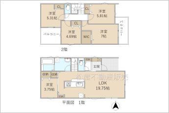 5LDK※図面と現況に相違ある場合には現況優先とします。