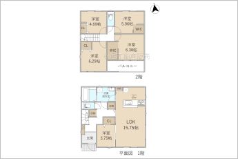 5LDK※図面と現況に相違ある場合には現況優先とします。
