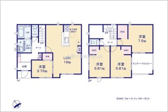 4LDK※図面と現況に相違ある場合には現況優先とします。