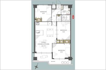 3LDK※図面と現況に相違ある場合には現況優先とします。