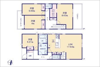 4LDK※図面と現況に相違ある場合には現況優先とします。