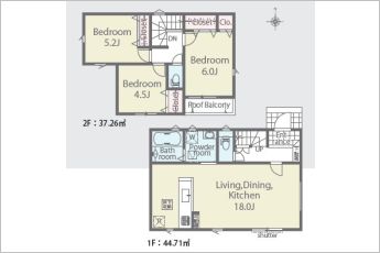 3LDK※図面と現況に相違ある場合には現況優先とします。