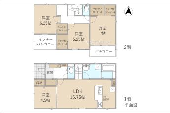 4LDK※図面と現況に相違ある場合には現況優先とします。