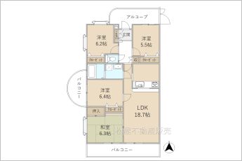 4LDK※図面と現況に相違ある場合には現況優先とします。