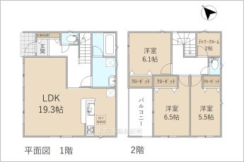 3LDK＋テレワークルーム2帖※図面と現況に相違ある場合には現況優先とします。