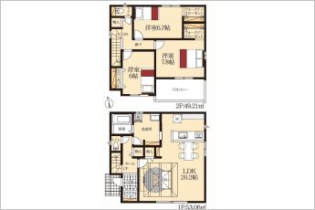 3LDK※図面と現況に相違ある場合には現況優先とします。