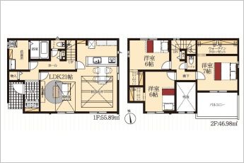 3LDK※図面と現況に相違ある場合には現況優先とします。