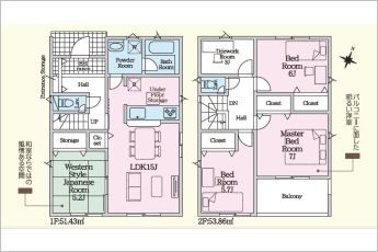4LDK＋テレワークルーム3帖※図面と現況に相違ある場合には現況優先とします。