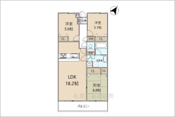 3LDK※図面と現況に相違ある場合には現況優先とします。