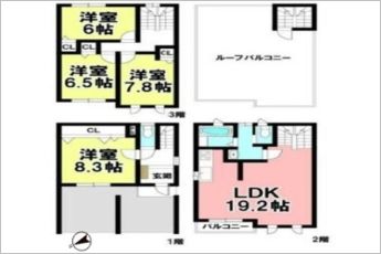4LDK※図面と現況に相違ある場合には現況優先とします。