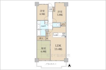 3LDK※図面と現況に相違ある場合には現況優先とします。