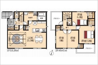 3LDK（4LDK）※図面と現況に相違ある場合には現況優先とします。