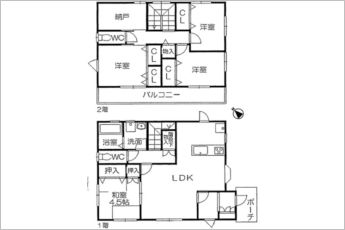 4SLDK※図面と現況に相違ある場合には現況優先とします。