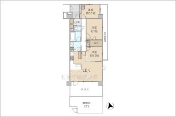 3LDK※図面と現況に相違ある場合には現況優先とします。