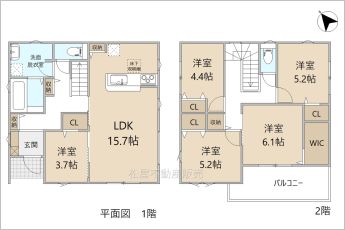 5LDK※図面と現況に相違ある場合には現況優先とします。