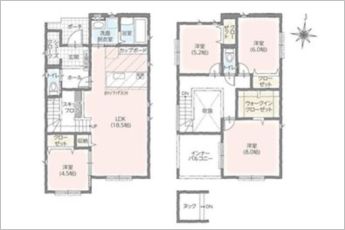 4LDK※図面と現況に相違ある場合には現況優先とします。