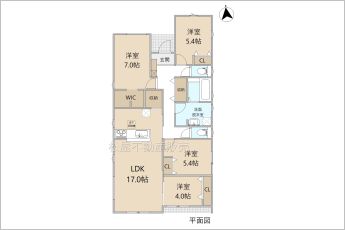 4LDK※図面と現況に相違ある場合には現況優先とします。