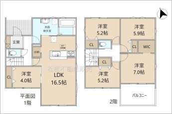 5LDK※図面と現況に相違ある場合には現況優先とします。