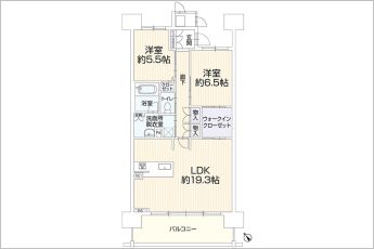 2LDK※図面と現況に相違ある場合には現況優先とします。
