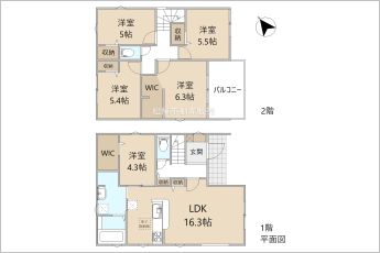 5LDK※図面と現況に相違ある場合には現況優先とします。