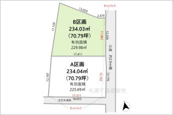 B区画※図面と現況に相違ある場合には現況優先とします。