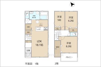 3LDK※図面と現況に相違ある場合には現況優先とします。