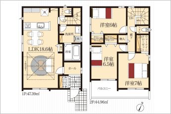 3LDK※図面と現況に相違ある場合には現況優先とします。